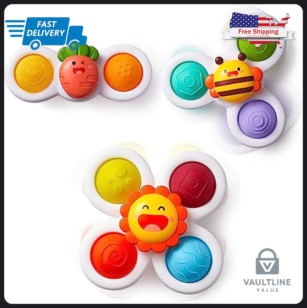 3 Pack LiKee Suction Cup Sensory Toys for Babies – Multi-Color Silicone