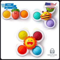 3 Pack LiKee Suction Cup Sensory Toys for Babies – Multi-Color Silicone
