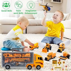 Construction Car Toy Set 13Pk Truck Vehicles Set Gift for Toddlers Boys