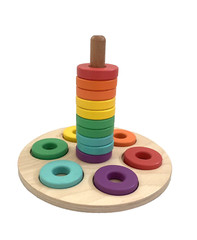 LOVEVERY Flexible Wooden Stacker w/ Rings Montessori Toy Babbler Play Kit