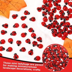 200 Pcs Mini Resin Ladybug, Miniature Ladybug Figurines for Kids Baby Shower …