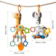 TUMAMA Hanging Toys, 16 inch Plush Animals Baby Rattle, Car Seat Stroller Toy…