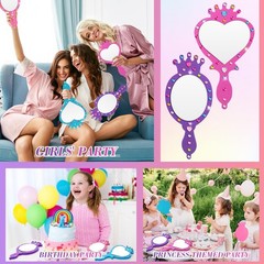 20 Pcs Unbreakable Mirror DIY Decorate Your Own Princess Mirror Mermaid Princ…