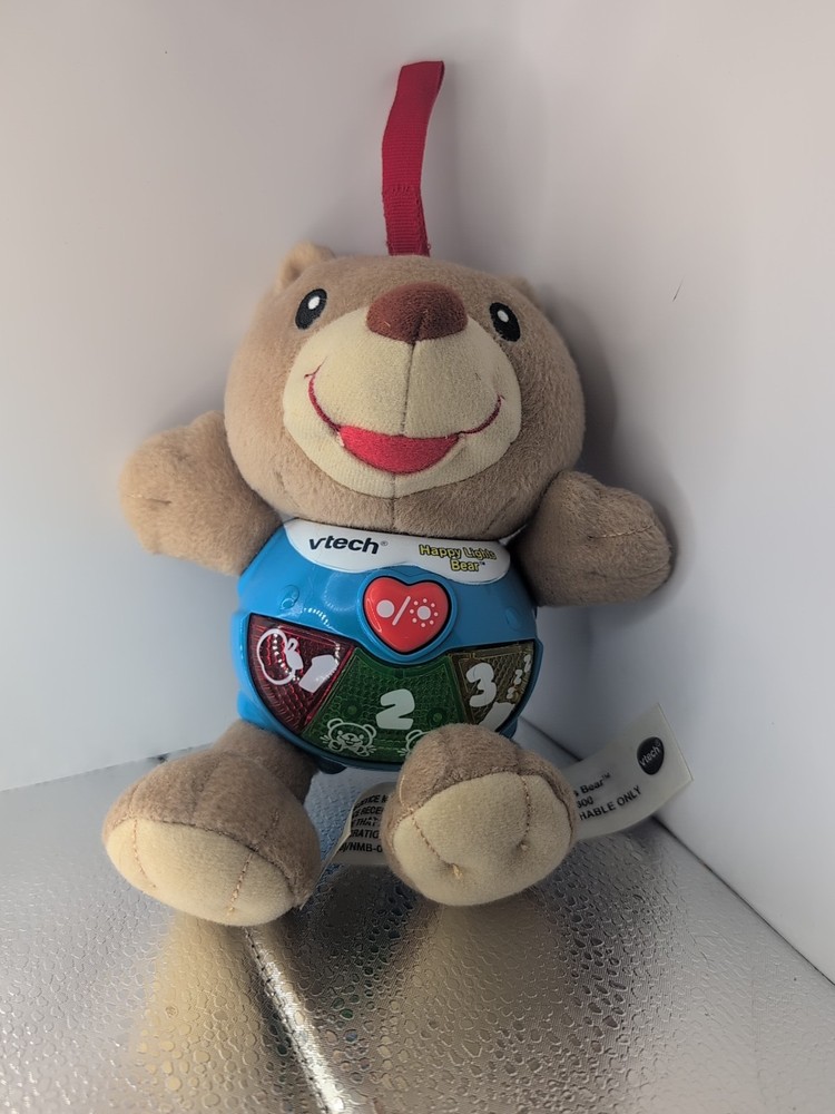 VTech Happy Lights Bear 7 Interactive Learning Plush Toy 0-24 Months Works Great