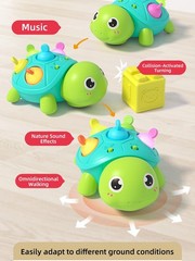 Baby Turtle Crawling Toy with Lights & Sounds – Chew‑safe Bath Soothing Fun
