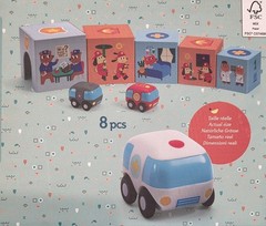 Djeco Topanicar Stacking Toy 8 pcs Vehicles Theme 18M+ Motor Skills