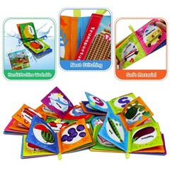 Dr.Rapeti Soft Cloth Books Baby Bath 6-Pack for Small, Colorful 2
