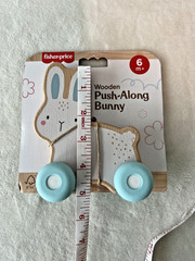 NEW Fisher Price Wooden Push Along Bunny Toy Baby Kids Gift Age 6+ Months