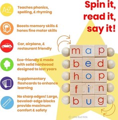 Interactive Montessori Phonics Reading Blocks & Flashcards – Safe & Fun Learning