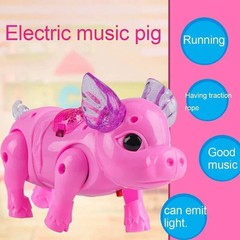New Pink Color Electric Walking Pig Toy With Light Musical Kids Funny