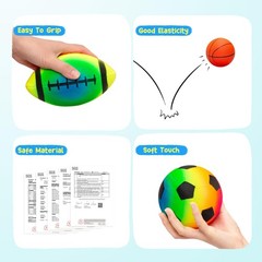 7-Piece Soft Ball Set for Toddlers & Kids – Includes 5” Playground Balls, Soc…