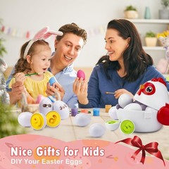 Easter Egg Matching Game, 24-Piece Easter Basket Stuffers for Kids, Color Sha…