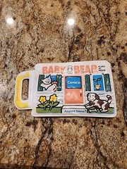 Vintage 1982 Johnson & Johnson Baby Bear Plays at Home Book Vinyl Plastic Bath