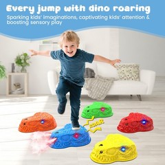 Light Up Dinosaur Step Stone Toy for Kids 3-5 Years Old Roaring Mist Spraying