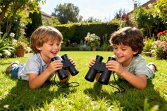Toy Binoculars with Neck String, Camping Birthday Party normal, black