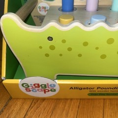 Gigglescape Alligator Pounding Bench With Wooden Hammer Push & Pull Toy For Kids