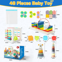 6-In-1 Baby Toys 6 to 12 Months, Montessori Toys for Babies 6-12-18 Months, Infa