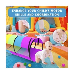 Kids Play Tunnel for Toddlers 70 x 21 Inch Colorful Pop-Up 1-3 … FAST USA SHIP