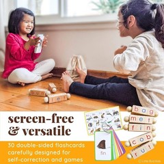 Montessori Phonetic Reading Blocks with CVC Flashcards – Fun Learning for Age…