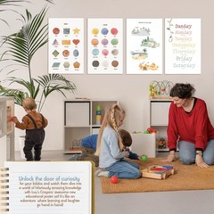 Educational Posters for Toddlers 11×17″ Set of 12 – Learning Preschool Poster…