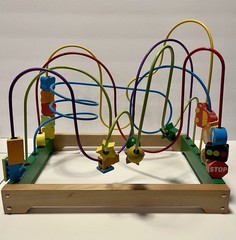 Large Bead Rollercoaster Toy Early Childhood Developmental Multicolor 14”