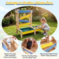 Wooden Sand Water Table For Toddlers Montessori Sensory Play Activity