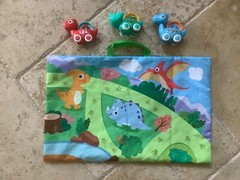 COVTOY Dinosaur Car Toys with Storage Bag/Game Mat (Baby Toys 12-18 Months)