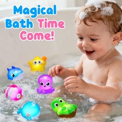 Light Up Bath Toys, Toddler Pool Toys for 1 2 3 Year Old Small, Multicolor
