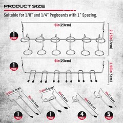 Ultimate 121-Piece Pegboard Hooks Set, Pegboard Accessories with Metal Hooks,…