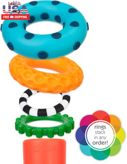 Stacks of Circles Stacking Ring STEM Learning Toy, Age 6+ Months, Multi, 9 Piece