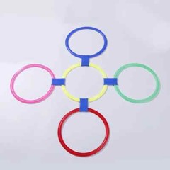 Children Brain Games Hopscotch Jump Circle Rings Set Kids Sensory Play Indoor Ou