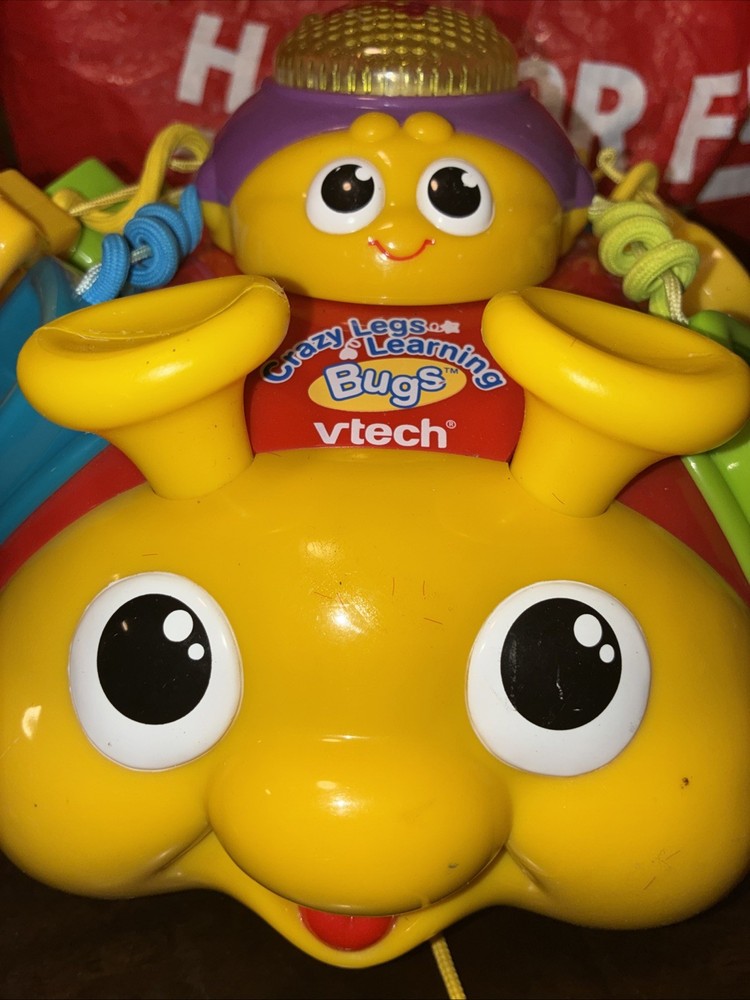 VTG Vtech Crazy Legs Learning Bug Musical Talking Shapes Colors Toddler Pull Toy