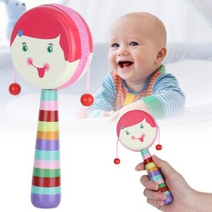 Rattle Toy Drum Hand Instrument Portable Music Cartoon For Baby Toddler Kid