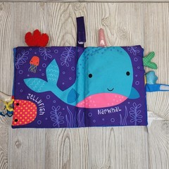 Make Believe Ideas Ocean Fun Soft Cloth Book Baby Toddler Sensory Touch Feel