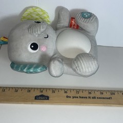 Bright Starts Gray Elephant Musical Light Crinkle Soothing Toy FLAW 20 Min Music
