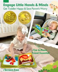 hahaland Busy Book for Toddlers 1-3 – Montessori Toys Busy Board for 1 Year Old
