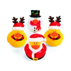 Fun Express Vinyl Holiday Rubber Duckies 12 Count (Pack of 1), Orignal Color