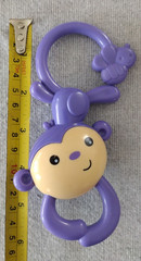 Mattel Purple Monkey and Bee 2013 Plastic Animal Hanging Clip Toy Made in Mexico