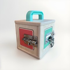 Lovevery The Lockbox Toy (“Realist”) Montessori Learning Toy locks Unlocks Wood