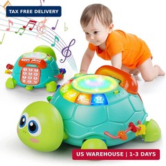 Letapapa Baby Toys 6 to 12 Months, Tummy Time Toy for 12-18 Months, Musical Turt