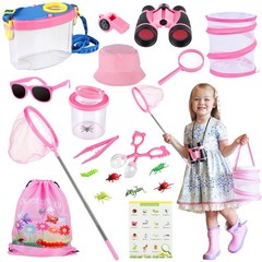 GIFTINBOX Bug Catcher Kit for Kids – Outdoor Explorer Toys Set Medium, Pink