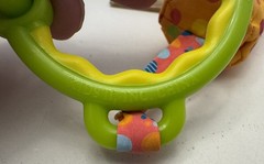 Brights Start Plush Elephant Orange Yellow Chime Rattle Stroller Crib Clip 11″