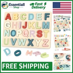 Colorful Wooden Alphabet Puzzle for Kids – Develops Motor Skills & Coordination