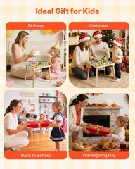 13in1 Wooden Montessori Play Activity Table for Toddlers Ages 1-3 Years