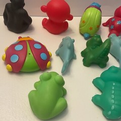 Toy Rubber Animal Lot of 12 Figures 1” to 3” Tall Bathtub Toys Baby Toys