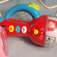 VTech 2- Spin and Learn Color Flashlights Red & Pink Lot of (2) w/Batteries EXC