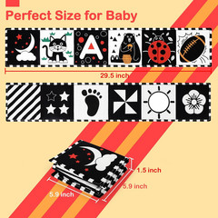Black and White Baby Toys, Tummy Time High Contrast Newborn Toys 0-3 Months, Sof