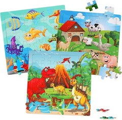 Puzzles for Kids Ages 3-5 Years Set of 3 Packs with 36-Piece Wood Jigsaw Puzzles