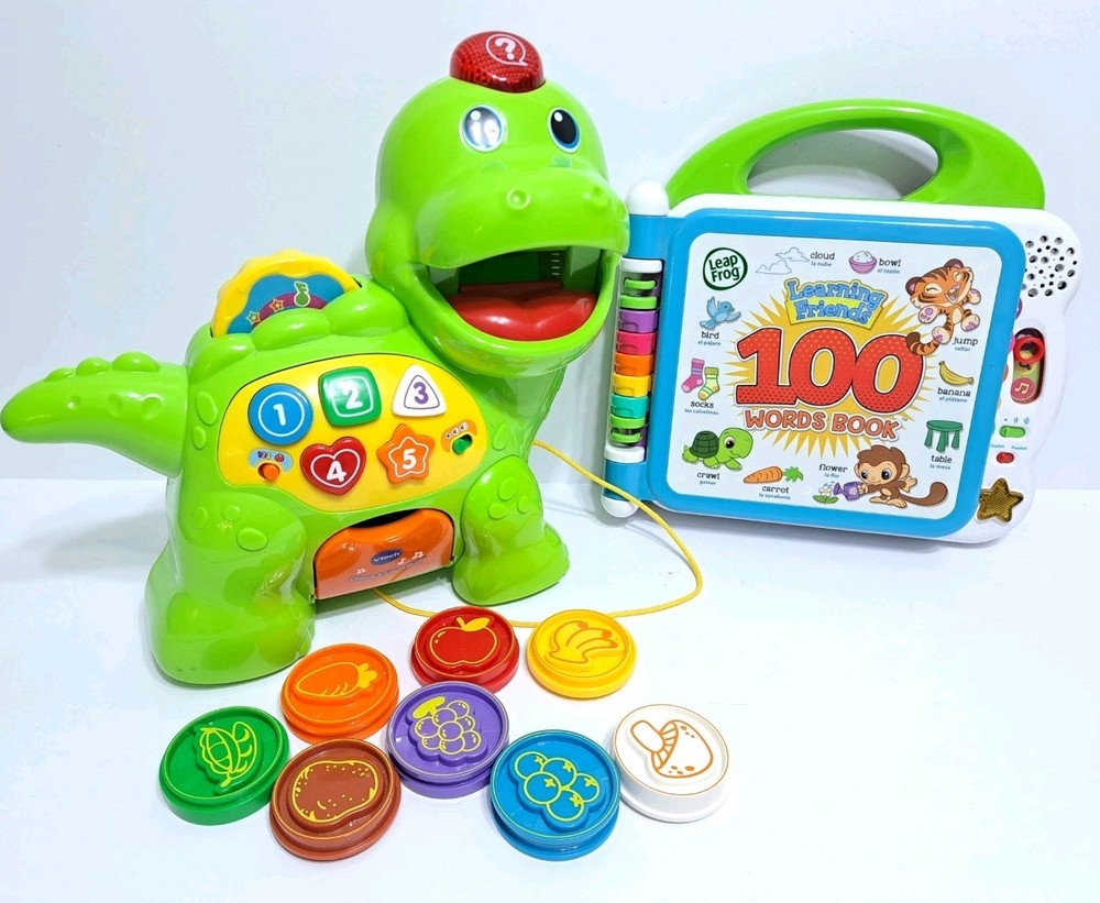 VTech Chomp Count Dino Educational Toy & Learning Friends 100 Words Book Numbers
