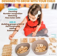 Interactive Wooden Math Manipulatives – Counting Pegs Set for Young Learners